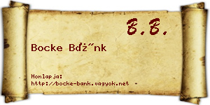 Bocke Bánk névjegykártya